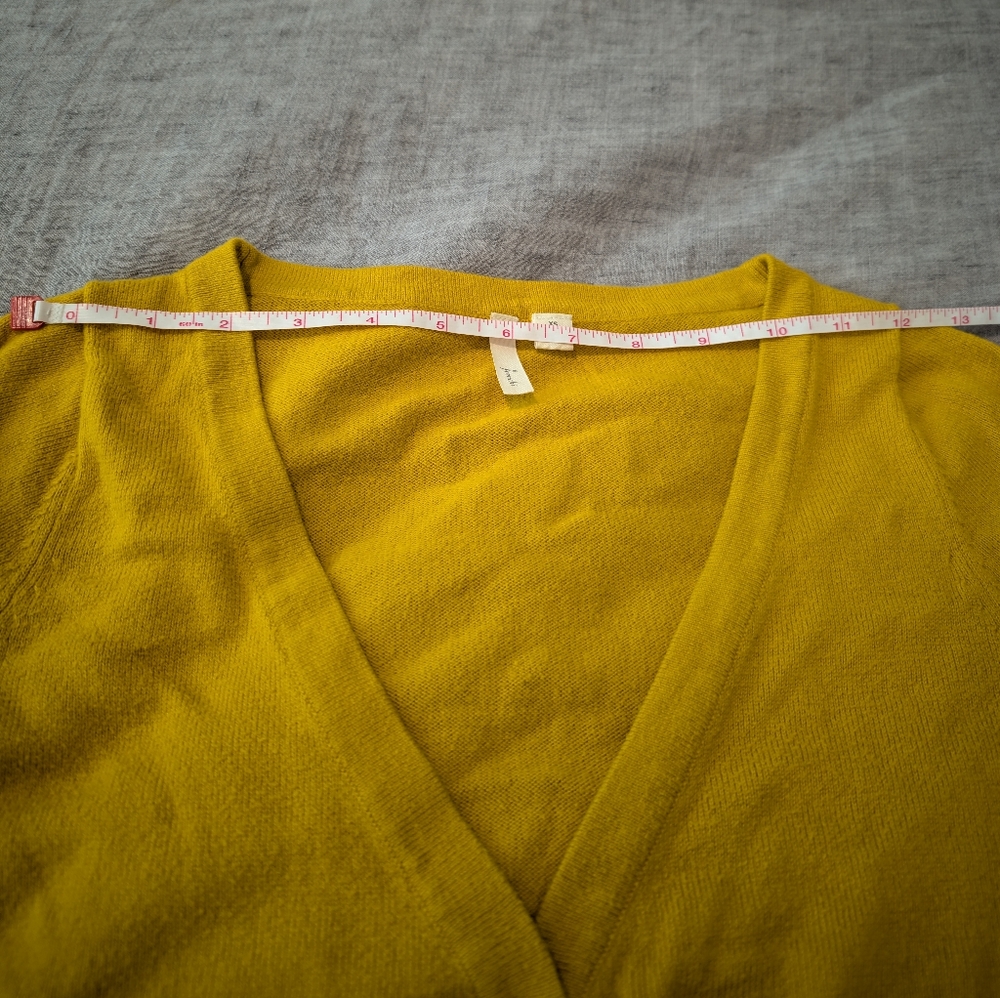 Frenchi Longline V-Neck Button-Up Cardigan Mustard Yellow Size S - Picture 9 of 11
